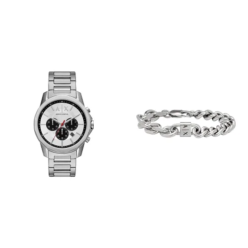 Armani Exchange Men's Watch and Chain Bracelet - Chronograph