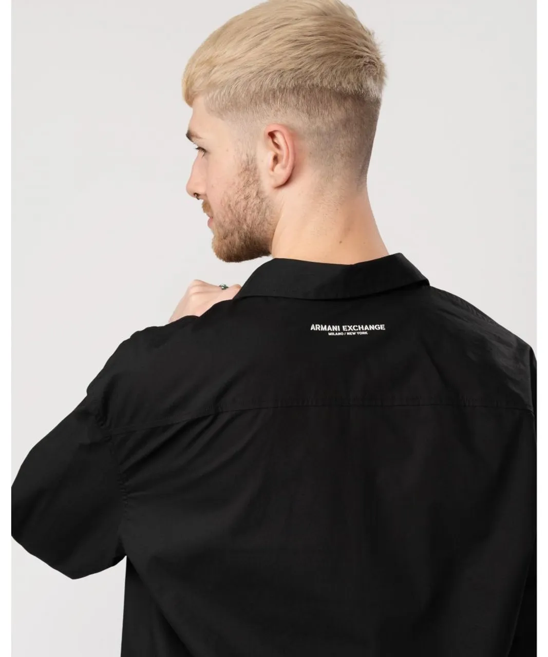 Armani Exchange Mens Zip Overshirt - Black