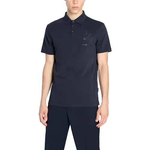 Armani Exchange , Short Sleeve Polo Shirt ,Blue male, Sizes: