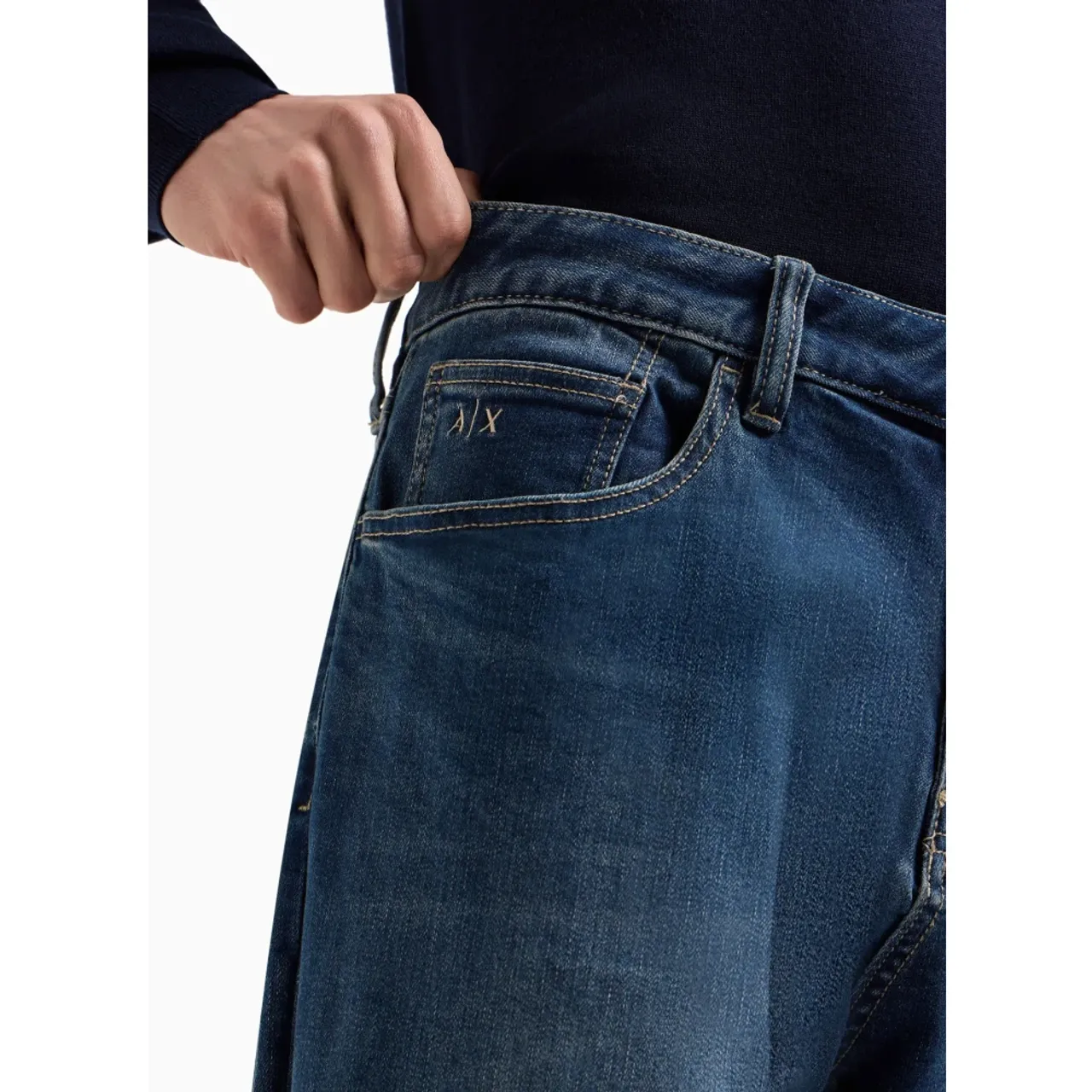 Armani Exchange , Slim Fit 5 Pocket Jeans ,Blue male, Sizes: