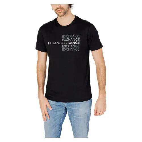Armani Exchange , T-Shirts ,Black male, Sizes: