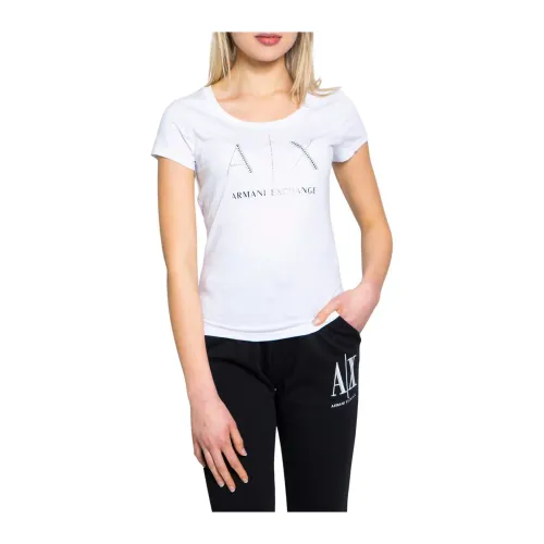 Armani Exchange , T-shirts print ,White female, Sizes: