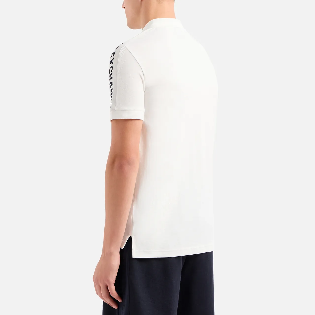 Armani Exchange Tape Logo-Print Cotton-Piqué Polo Shirt