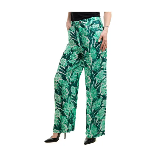 Armani Exchange , Viscose Wide Leg Trousers ,Green female, Sizes: