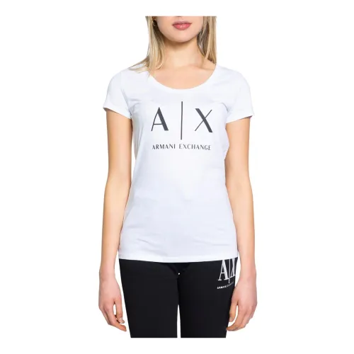 Armani Exchange , White Printed T-shirt ,White female, Sizes: