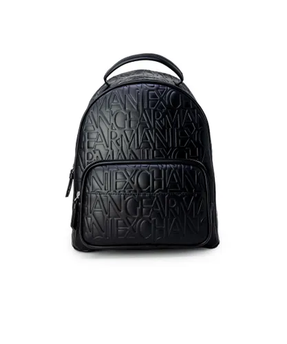 Armani Exchange WoMens Plain Handbag with Zip Fastening in Black - One Size
