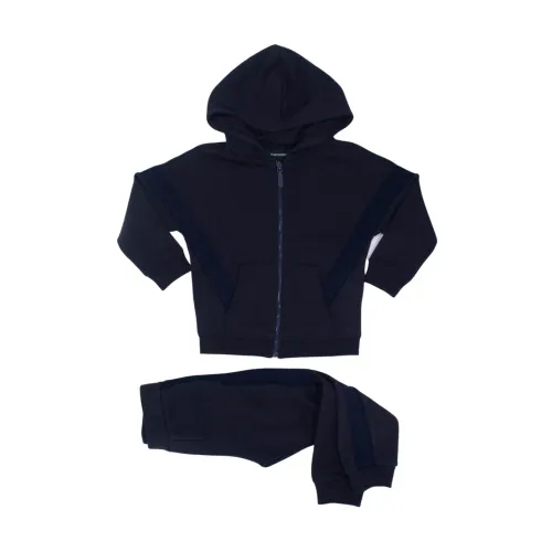 Armani , Full zip jumpsuit with a hood ,Blue male, Sizes: