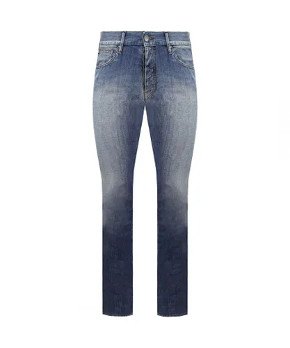 Armani Jeans J28 Slim Fit Mens Bottoms - Blue Cotton