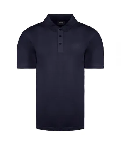 Armani Jeans Logo Mens Navy Polo Shirt Cotton