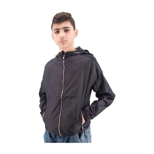 Armani , Lightweight jacket with full zip hood ,Blue male, Sizes: