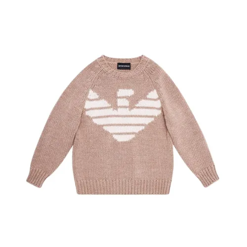 Armani , Long Sleeve Logo Sweater ,Brown male, Sizes: