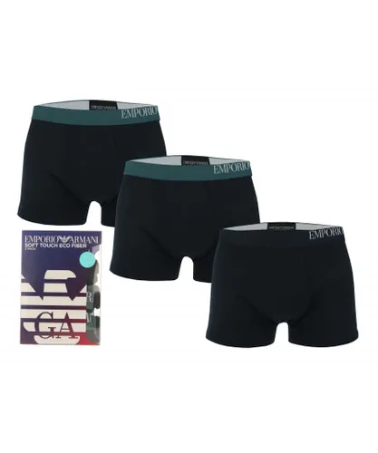 Armani Mens 3-Pack Boxer Briefs in Navy Cotton