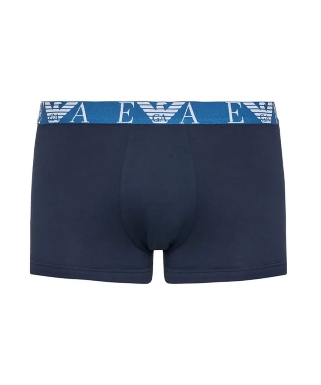 Armani Mens 3-Pack Trunks in Navy Cotton