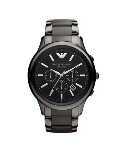 Armani Mens Emporio Watch AR1451 - Black Stainless Steel - One Size