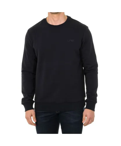 Armani Mens long-sleeved crew-neck sweatshirt 7V6M69-6JQDZ - Grey Cotton