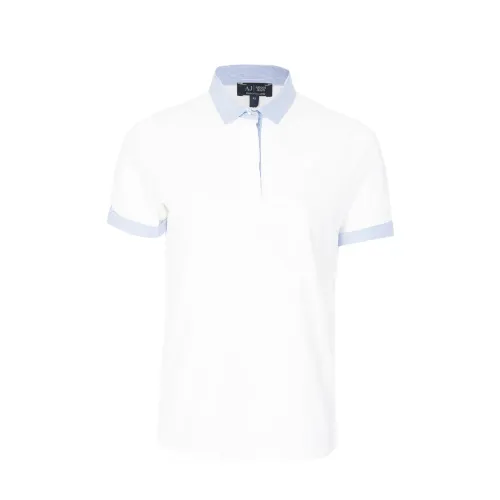 Armani , Stripe Trim Polo Shirt ,White female, Sizes: