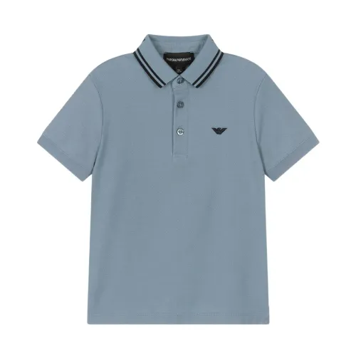 Armani , Striped Logo Polo Shirt ,Blue male, Sizes: