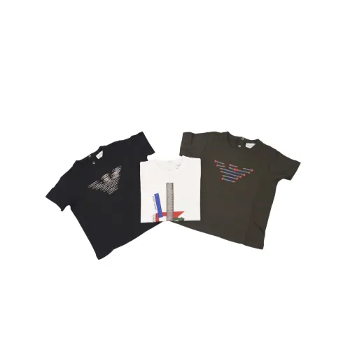 Armani , T-shirt Set short sleeve with logo print ,Black male, Sizes: