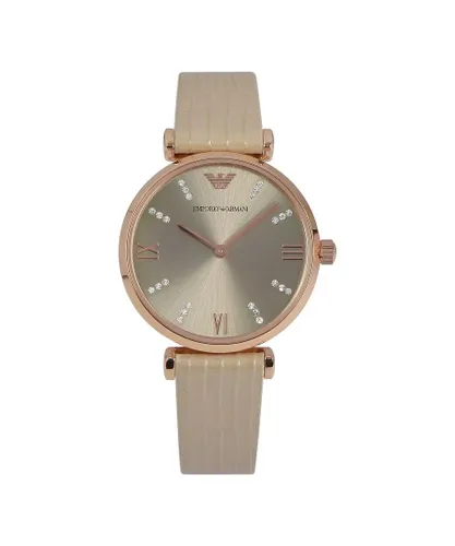 Armani Womens Ladies AR1681 Watch - Cream Leather - One Size