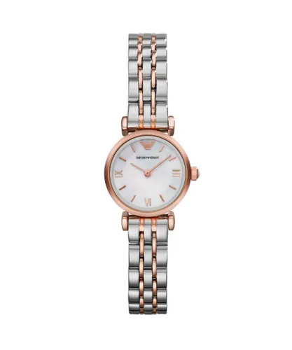Armani Womens Ladies AR1689 Watch - Silver & Rose Gold Stainless Steel - One Size
