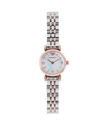 Armani Womens Ladies AR1764 Watch - Silver & Rose Gold Stainless Steel - One Size