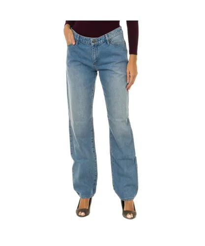 Armani Womens Long straight cut jeans 6Y5J15-5DWQZ woman - Blue Cotton