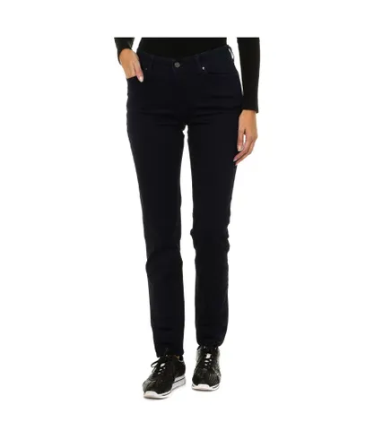 Armani Womens Long stretch fabric pants 6Y5J18-5DWNZ woman - Blue Cotton
