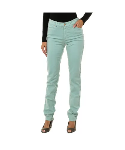 Armani Womens Long stretch fabric pants 6Y5J18-5N2FZ woman - Green Cotton