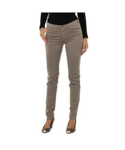 Armani Womens Long stretch fabric pants 6Y5J28-5N0RZ woman - Brown Cotton