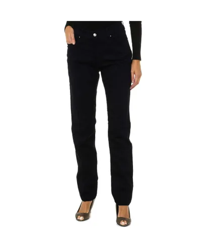 Armani Womens Long stretch fabric pants 8N5J18-5D01Z woman - Blue Cotton