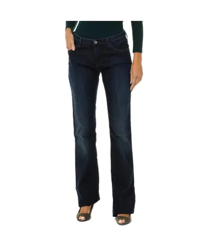 Armani Womens Long worn effect denim pants 6X5J07-5D0DZ woman - Blue Cotton