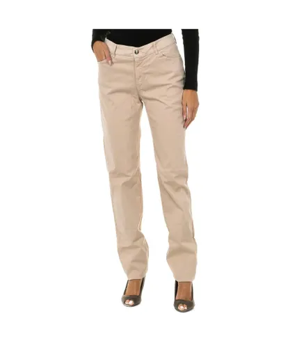 Armani Womens Regular fit stretch fabric long pants 6Y5J18-5N0RZ woman - Beige Cotton