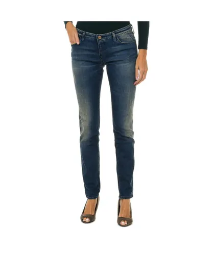 Armani Womenss long skinny fit style jeans 6X5J06-5D06Z - Blue Cotton