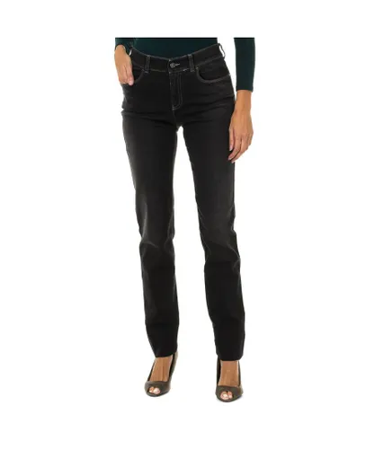 Armani Womenss long stretch denim pants 6X5J18-5D0PZ - Grey Cotton