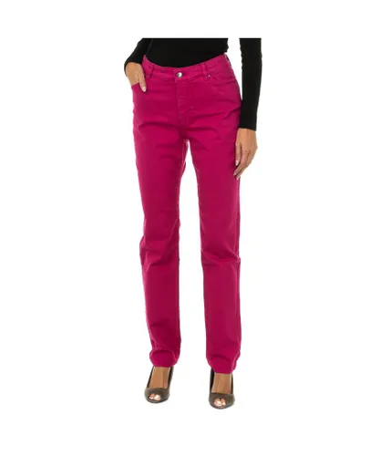Armani Womenss long stretch denim pants 6Y5J18-5D3IZ - Pink Cotton