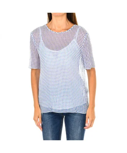 Armani Womenss short sleeve round neck blouse A5009-QG - Multicolour Cotton