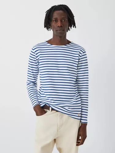 Armor Lux Breton Long Sleeve Stripe Shirt, White/Blue - White/Blue - Male