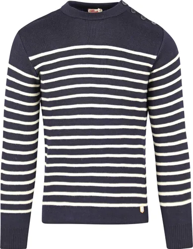 Armor-Lux Molène Sweater Wool Stripes Navy Blue Dark Blue