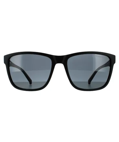 Arnette Rectangle Mens Matte Black Dark Grey Polarized Sunglasses - One