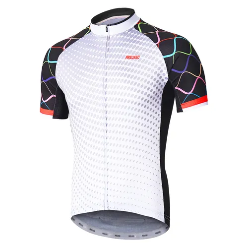 ARSUXEO Mens Cycling Jersey Short Sleeves MTB Jersey Bright