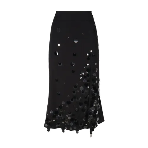 Art Dealer , Black Sequin Midi Skirt ,Black female, Sizes: