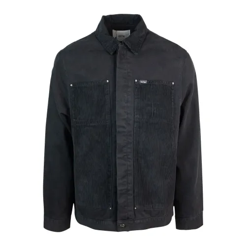 Arte Antwerp , Black Denim Workwear Jacket ,Black male, Sizes: