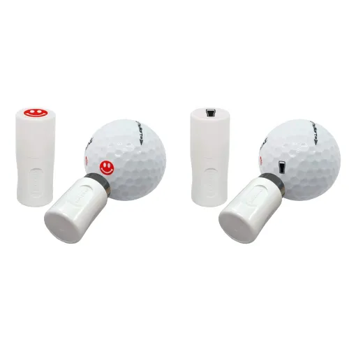 Asbri Golf Smiley Ball Stamper - Red & Pint Glass Golf Ball