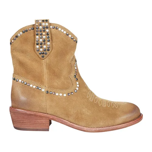 ASH , Antilope Texan Ankle Boots ,Beige female, Sizes: