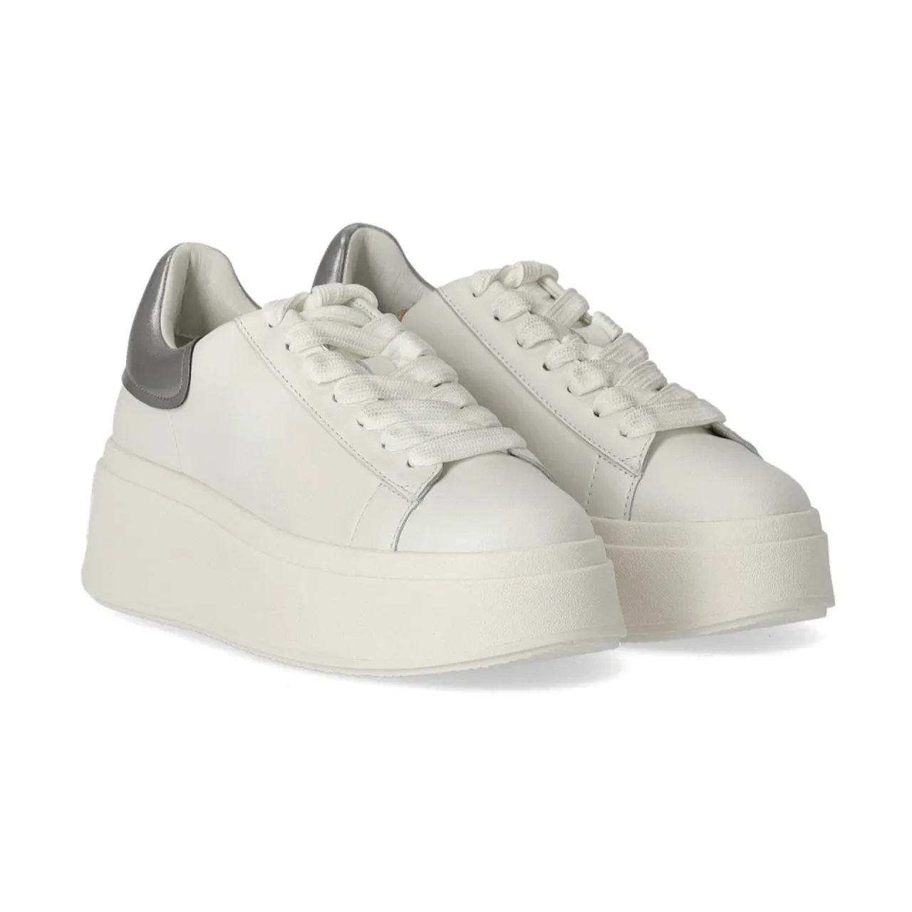 ASH , ASH Moby White Silver Sneaker ,White female, Sizes: