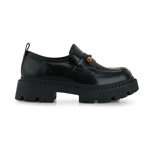 ASH , Black Leather Jack Combo Loafer ,Black female, Sizes: