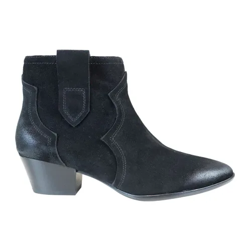 ASH , Black Leather Texan Style Boots ,Black female, Sizes: