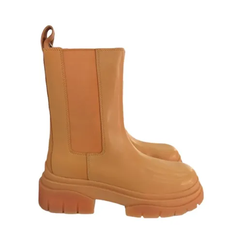 ASH , Elegant Leather Chelsea Boots ,Orange female, Sizes: