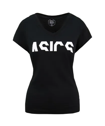Asics Essentials GPX Womens Black T-Shirt Cotton