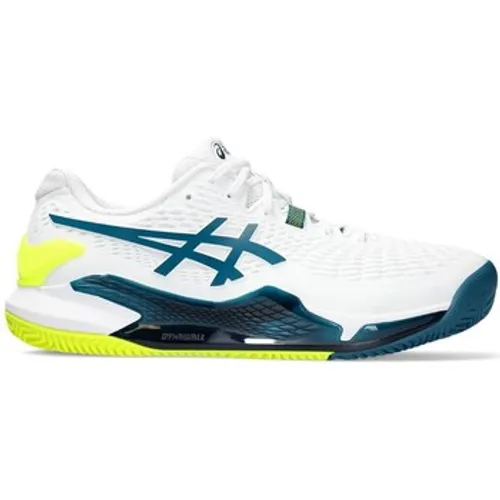 Asics  Gel-resolution 9 Clay White Restful Teal  men's Tennis Trainers (Shoes) in White